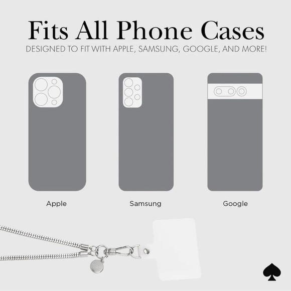 $60 Kate Spade ♠️ Phone Crossbody - Heart of Silver NWT Universal Fit - Picture 8 of 8